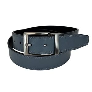 Nike Reversible Belt Mens 36 Black Gray Genuine Leather Golf Casual DS5001113